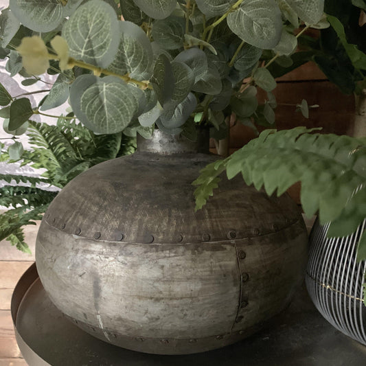 Antiqued Iron Vase - Flo & Joe