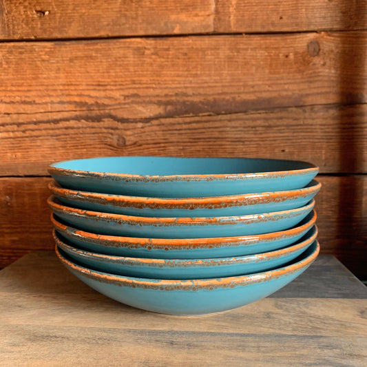 Artisan Ceramic Pasta / Soup Bowl  - Teal