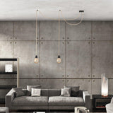 Ceiling Light 2 Fittings - Raw Linen Black - Flo & Joe