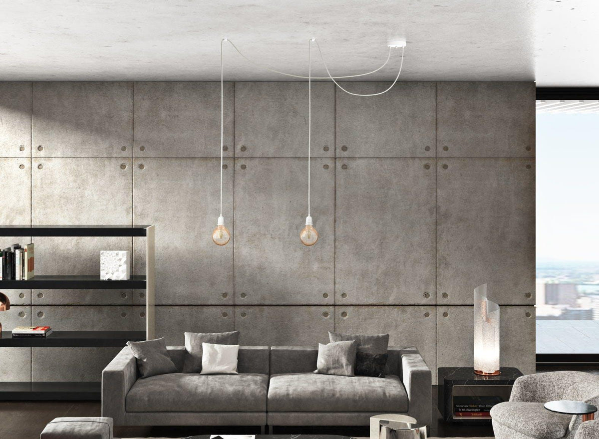 Ceiling light 2 fittings   white   flo & joe