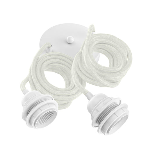 Ceiling Light 2 Fittings - White - Flo & Joe