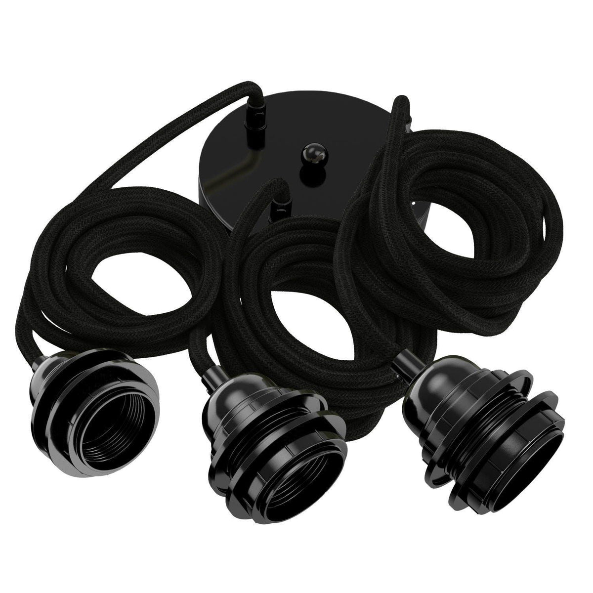 Ceiling light 3 fittings   black   flo & joe