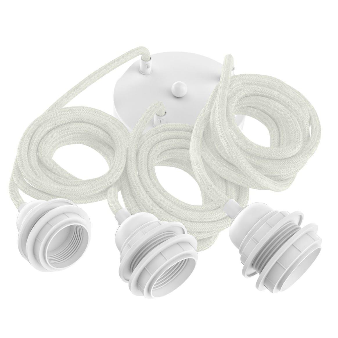 Ceiling light 3 fittings   french linen white   flo & joe