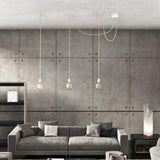 Ceiling Light 3 Fittings - Raw Linen White - Flo & Joe