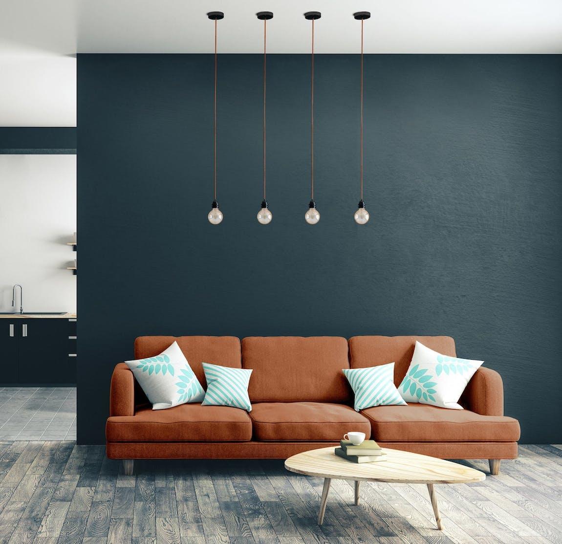 Ceiling light fitting   single   french linen rust   flo & joe