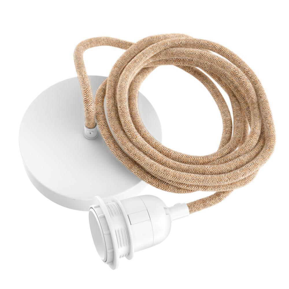 Ceiling light fitting   single   jute white   flo & joe uk