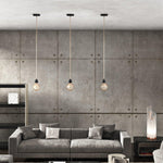 Ceiling Light Fitting - Single - Raw Linen Black - Flo & Joe