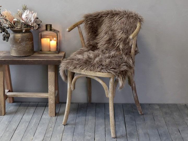 Faux Fur Chair Throw - Mocha - Flo & Joe
