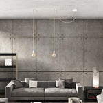 French Linen Ceiling Light - 2 Fittings - Natural - Flo & Joe
