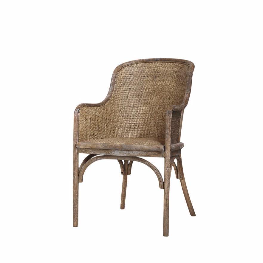 French Wicker Carver Chair - for dining, office or desk - Flo & Joe UK