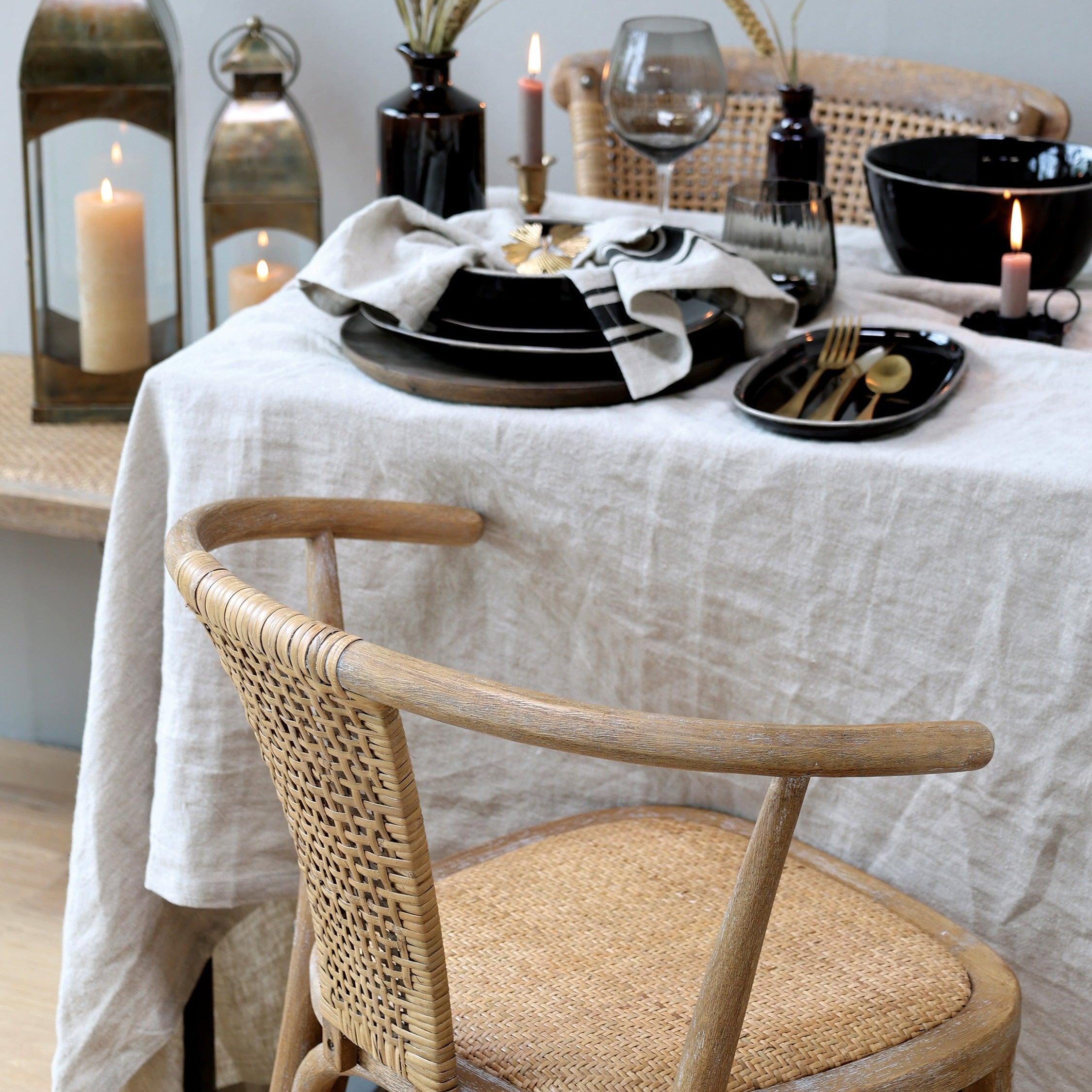 French Wicker Wishbone Dining Chair - Chic Antique