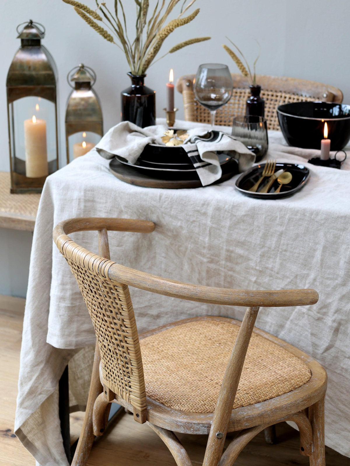 French wicker wishbone dining chair   chic antique