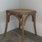 French Wicker Wooden Stool - Flo & Joe