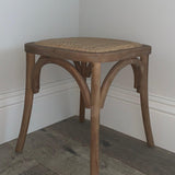 French Wicker Wooden Stool - Flo & Joe