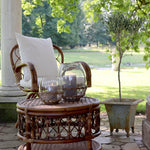 Glass & Wicker Hurricane Lantern - Medium - Flo & Joe