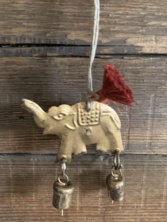 Golden Elephant with Bells Decoration - Flo & Joe