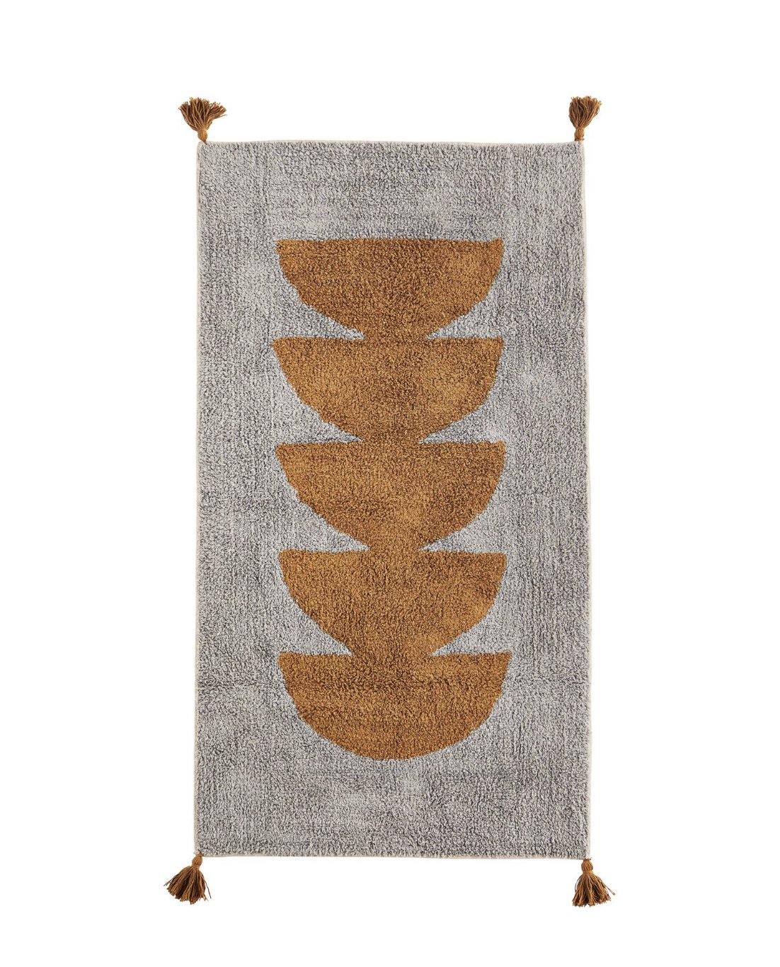Grey & Gold Tassel Runner Rug - Flo & Joe