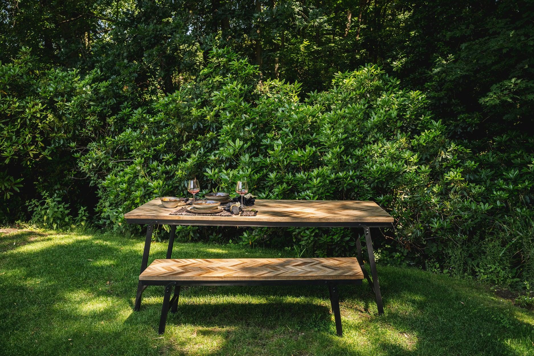 Herringbone Foldable Bench - Natural 150cm - Flo & Joe