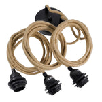 Jute Ceiling Light  -3 Fittings - Flo & Joe