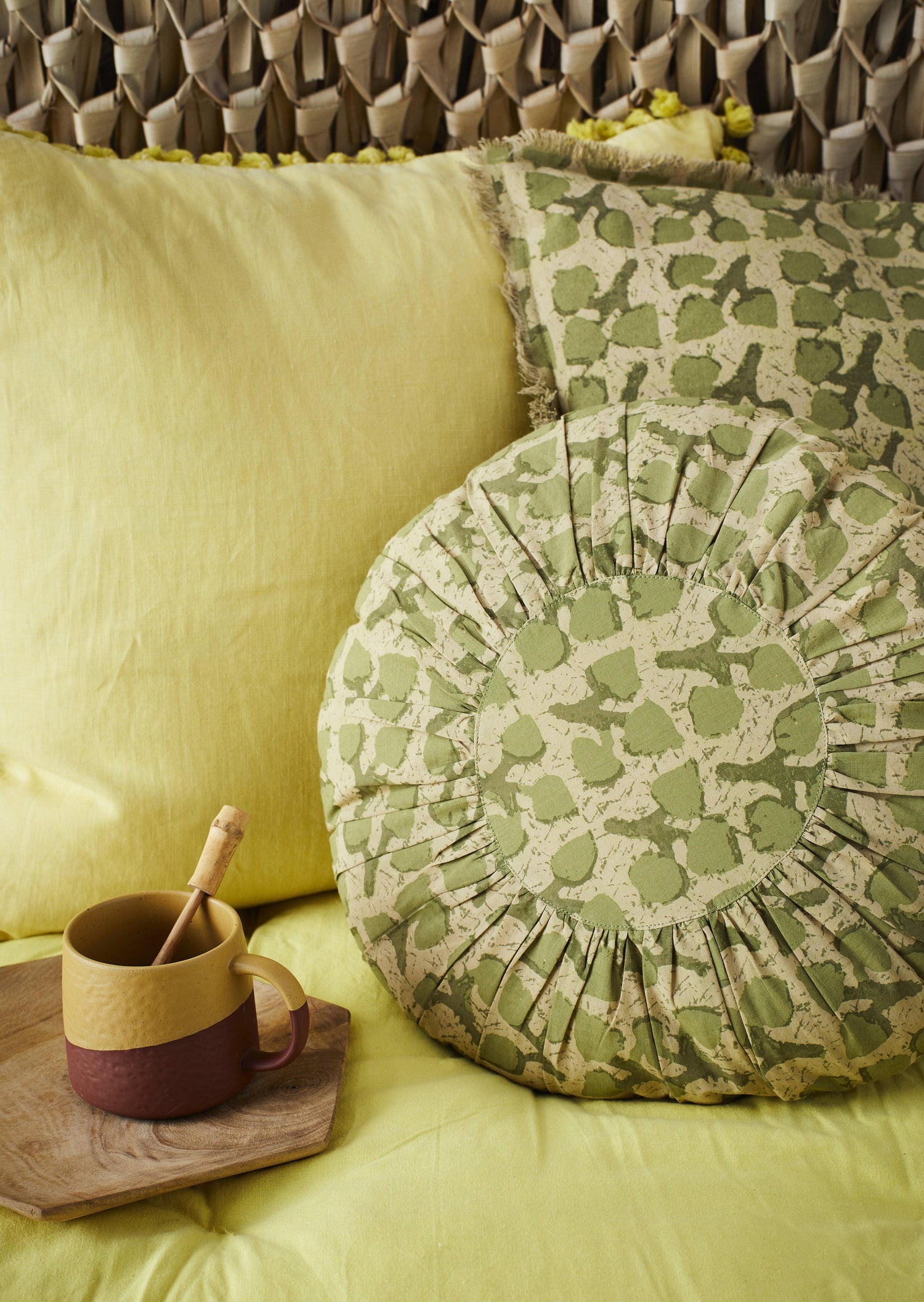 Leaf Print Floor Cushion Cover - Flo & Joe