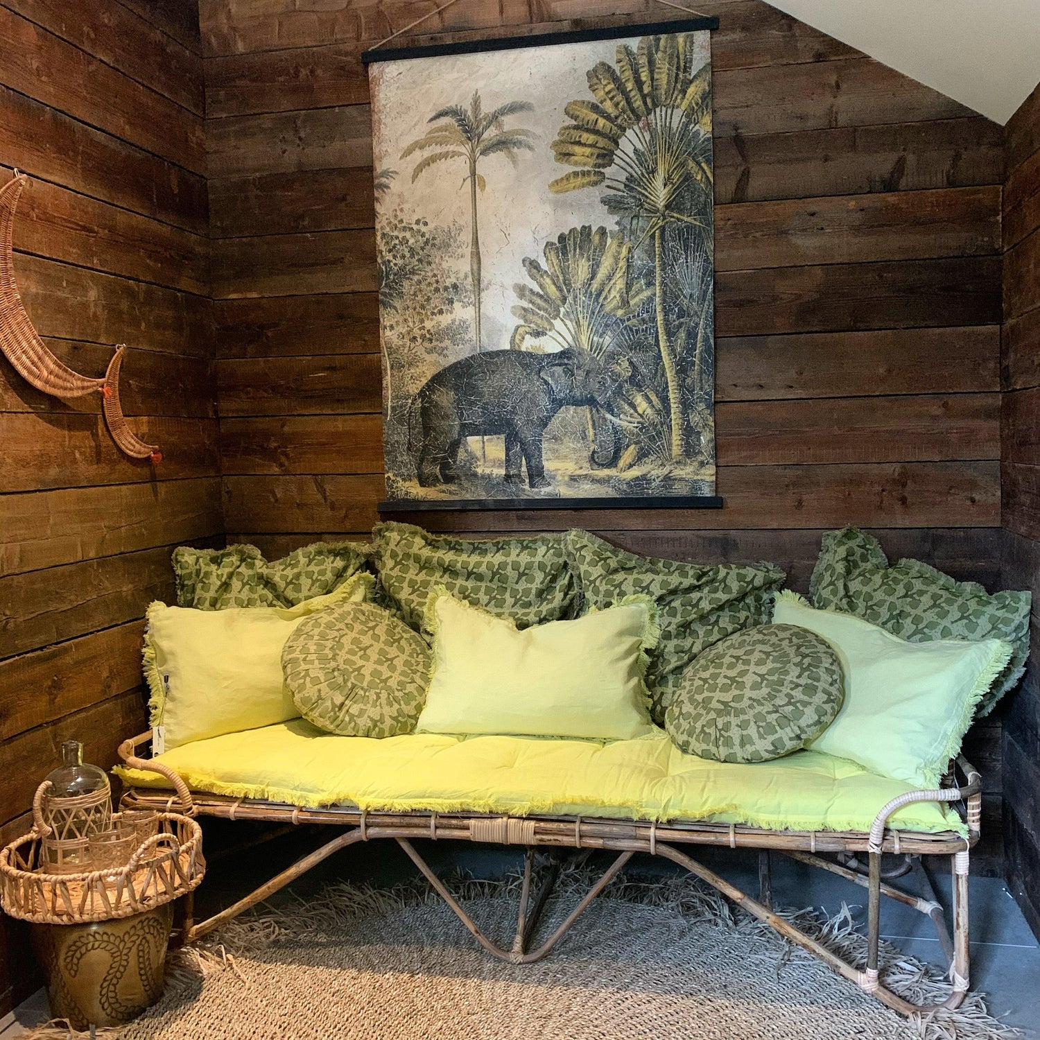 Leaf Print Floor Cushion Cover - Flo & Joe