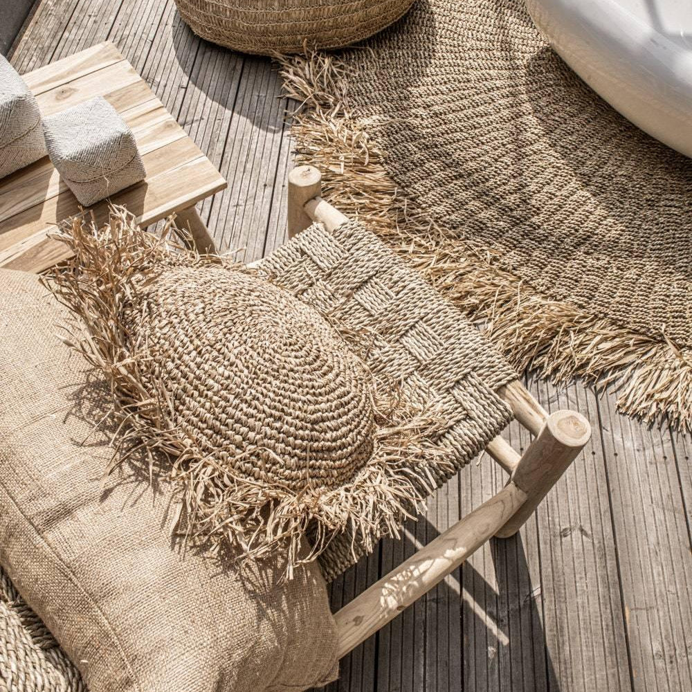 Natural Raffia Square Cushion 40 x 40cm