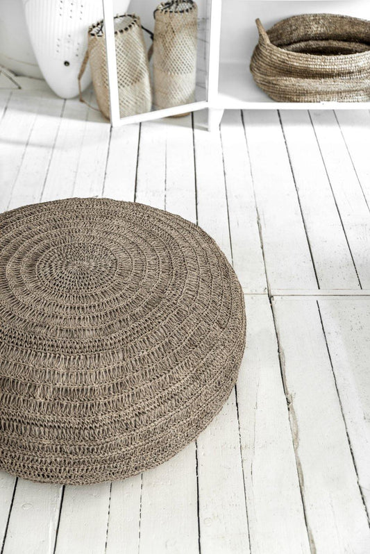 Natural Seagrass Pouffe - Flo & Joe