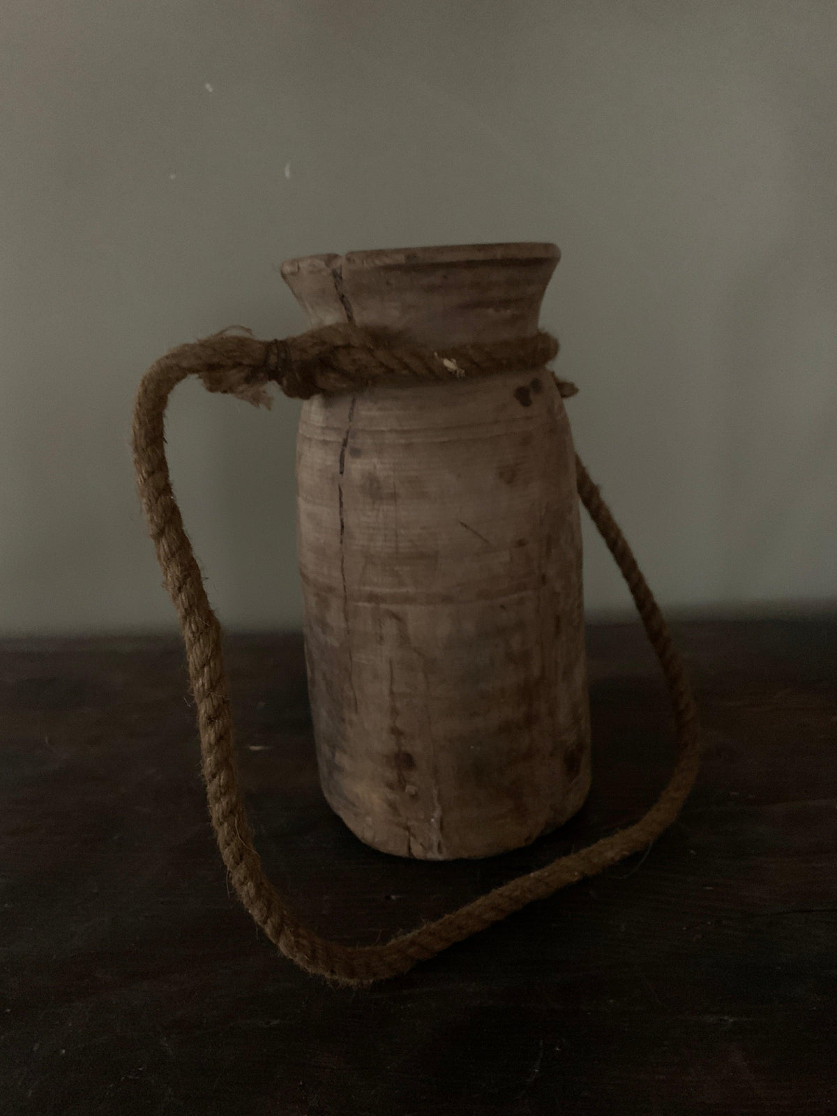 Old indian wooden vase   flo & joe