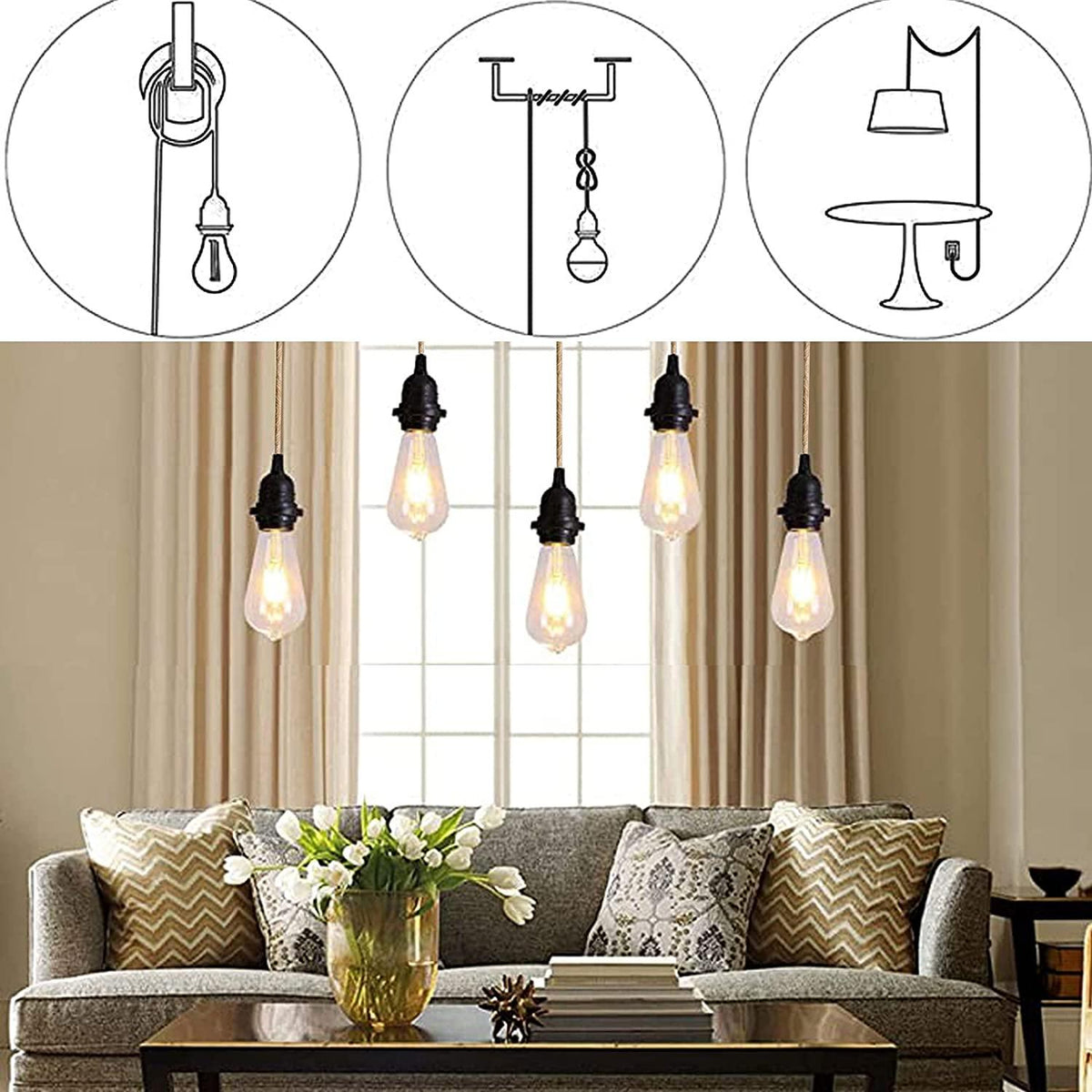 Plugable ceiling light fitting   black   flo & joe