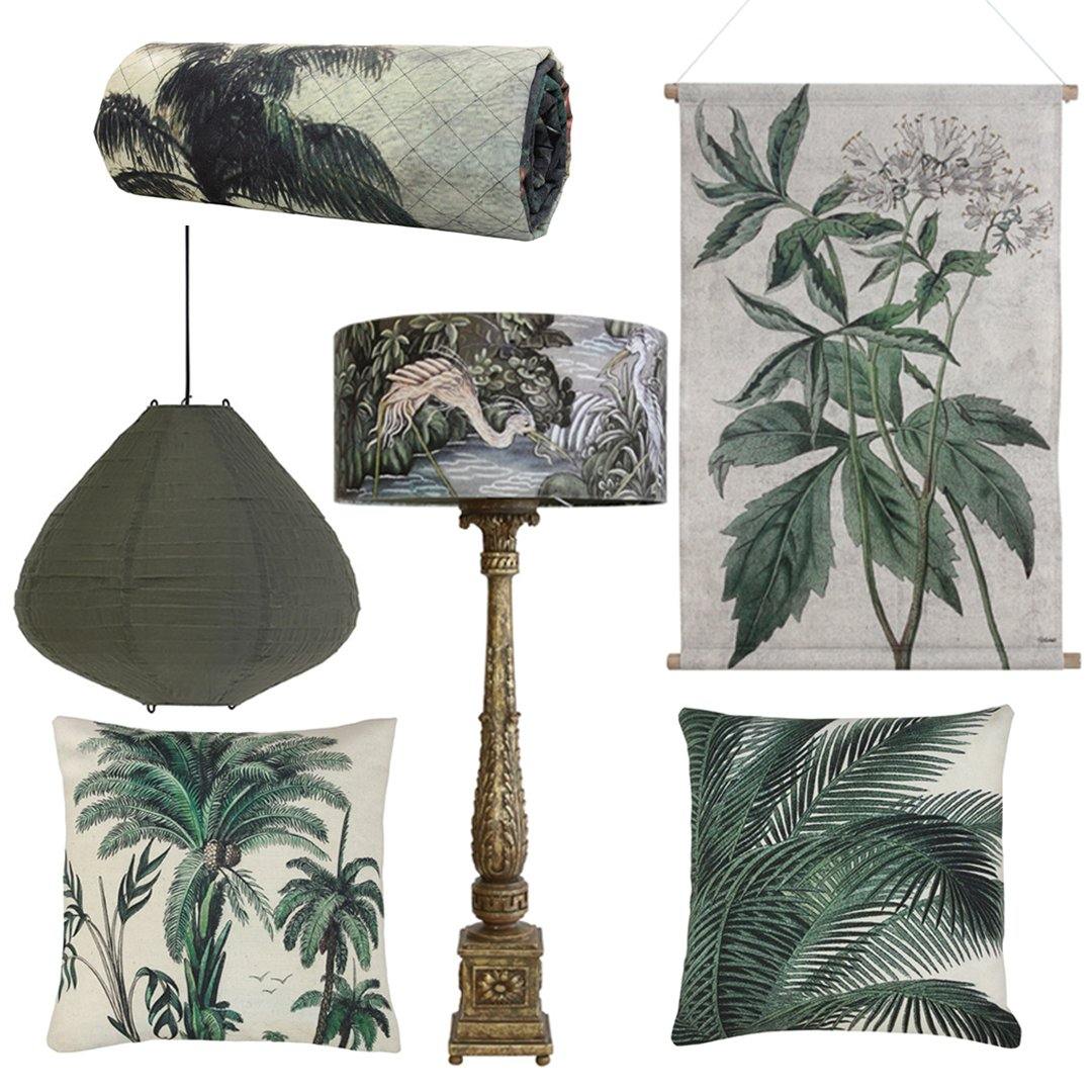Printed Palm Leaves Cushion 45x45cm - Flo & Joe