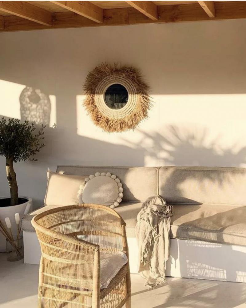 Raffia Shell Mirror - Flo & Joe