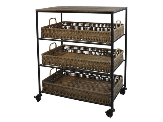 Rattan Tray Trolley - Flo & Joe