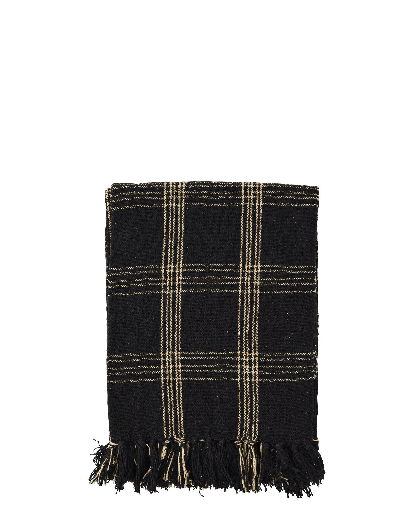 Recycled Cotton Blanket Throw - Black - Flo & Joe