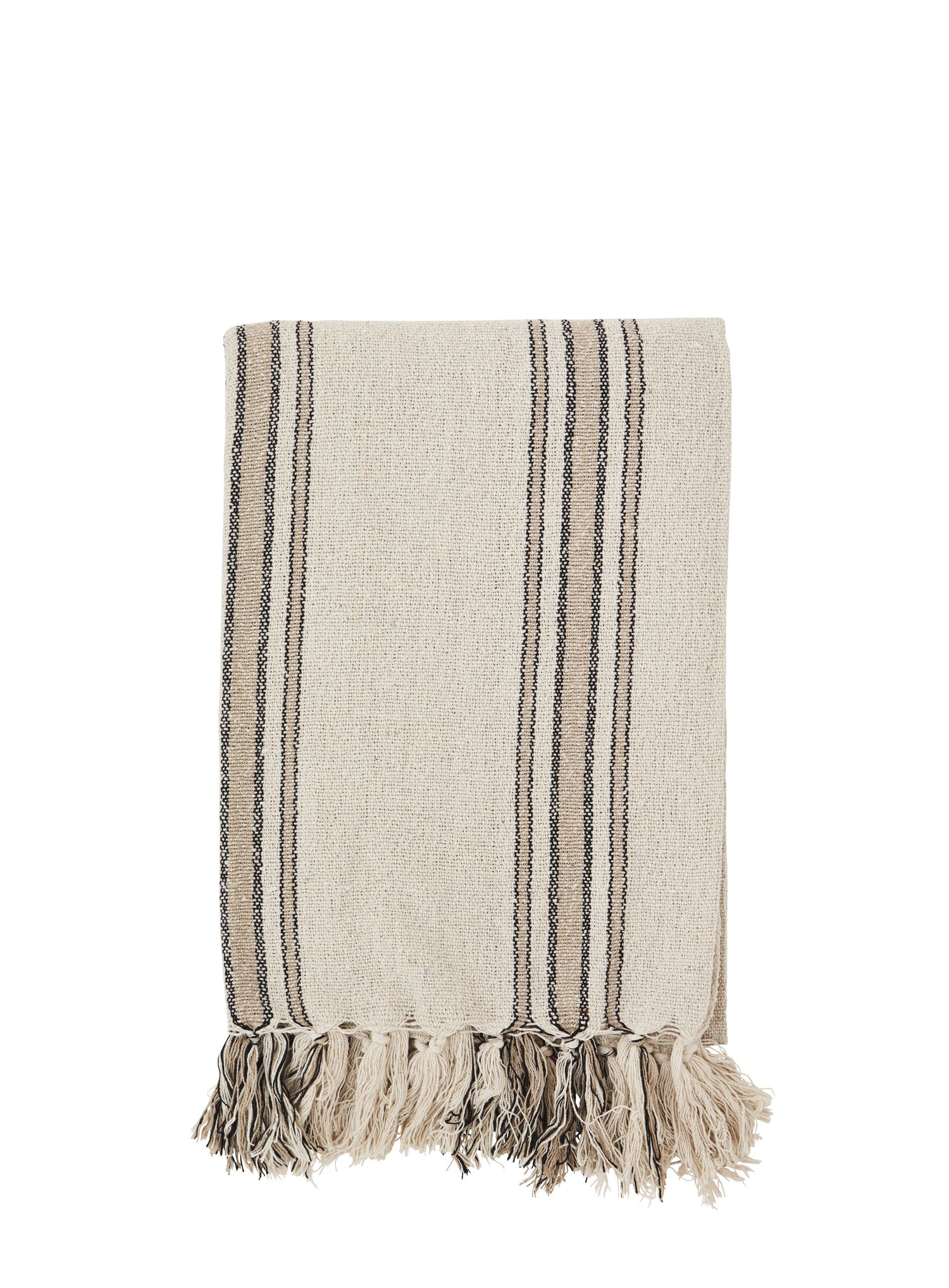 Recycled Cotton Natural StripedThrow - Flo & Joe