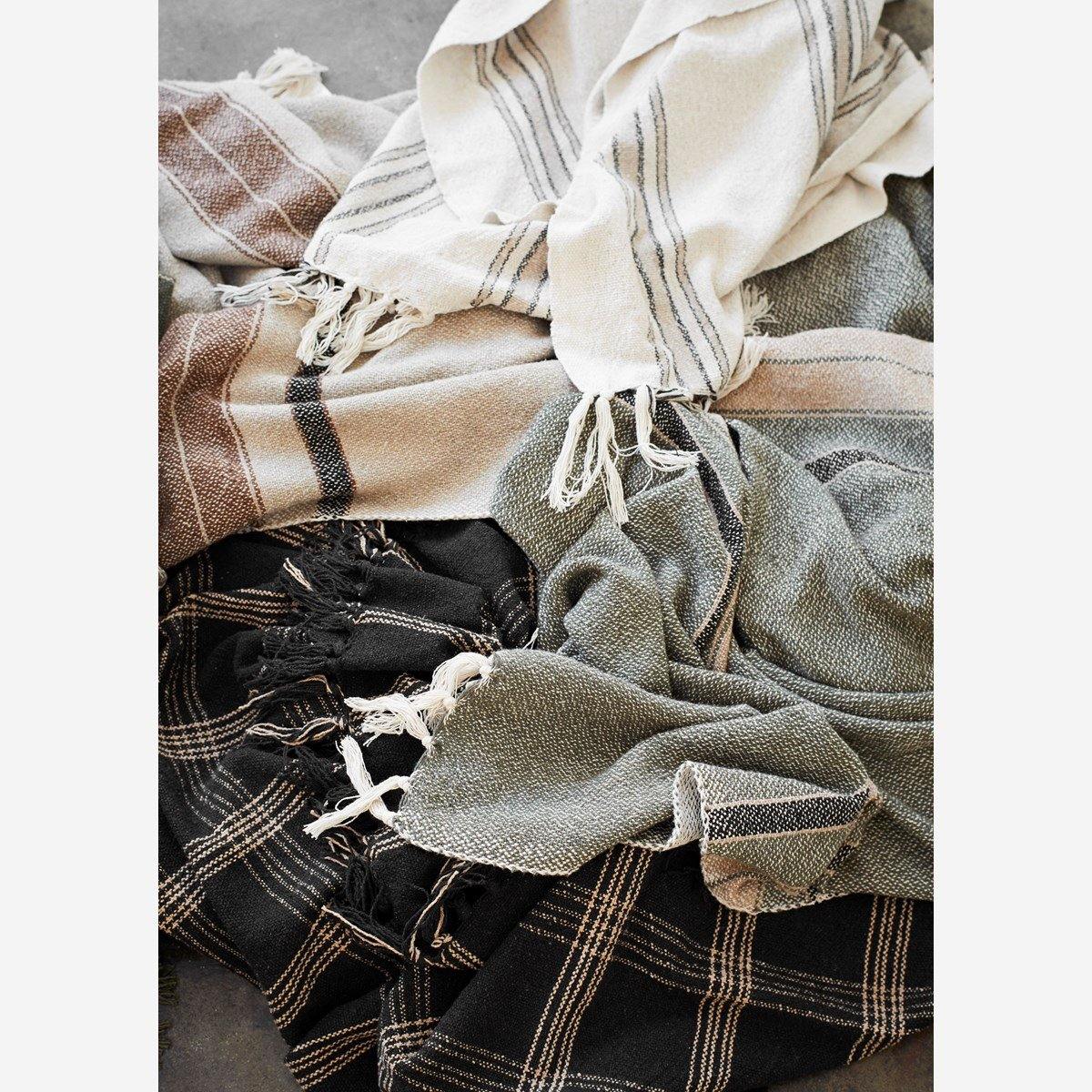 Recycled Cotton Natural StripedThrow - Flo & Joe