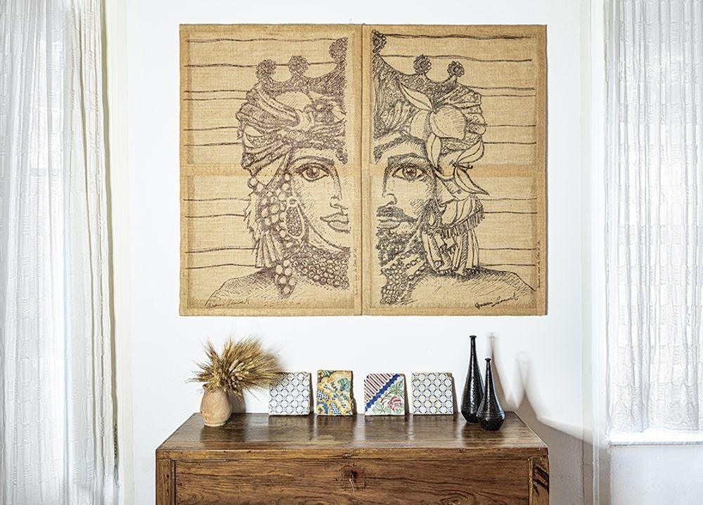 Sicilian dama head tapestry   large   flo & joe