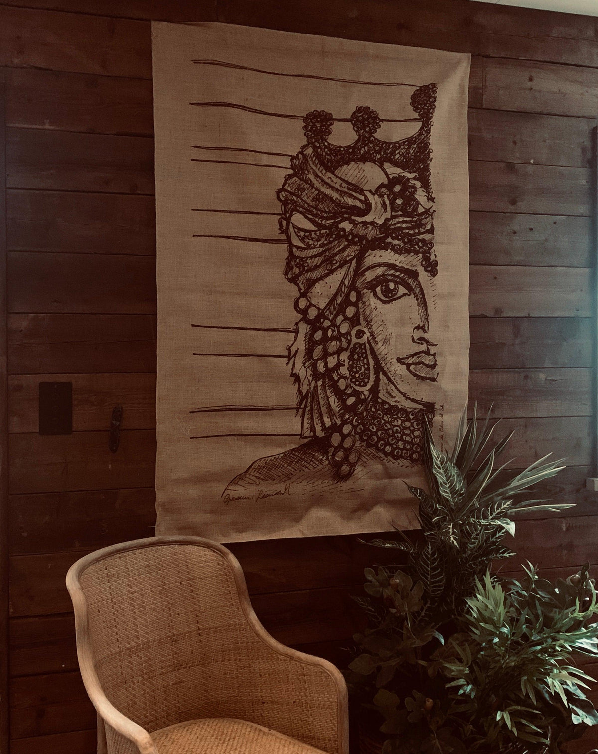 Sicilian dama head tapestry   large   flo & joe