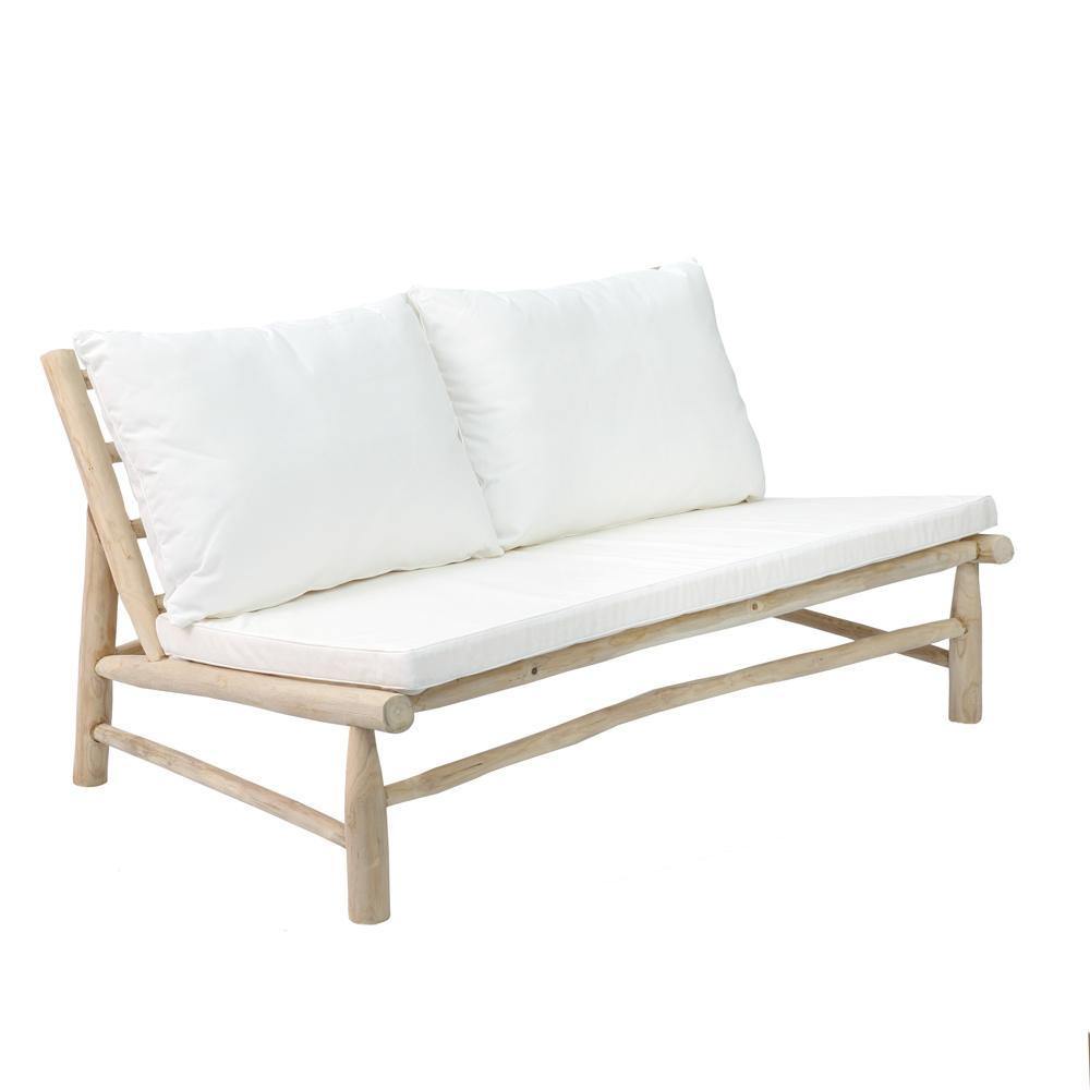 Teak Cushioned 2 Seater Sofa - Flo & Joe