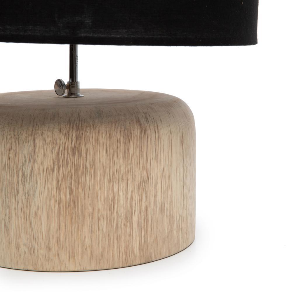 The Teak Wood Table Lamp - Natural Black - Flo & Joe