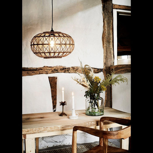 Woven Rattan Pendant Light - L - Flo & Joe